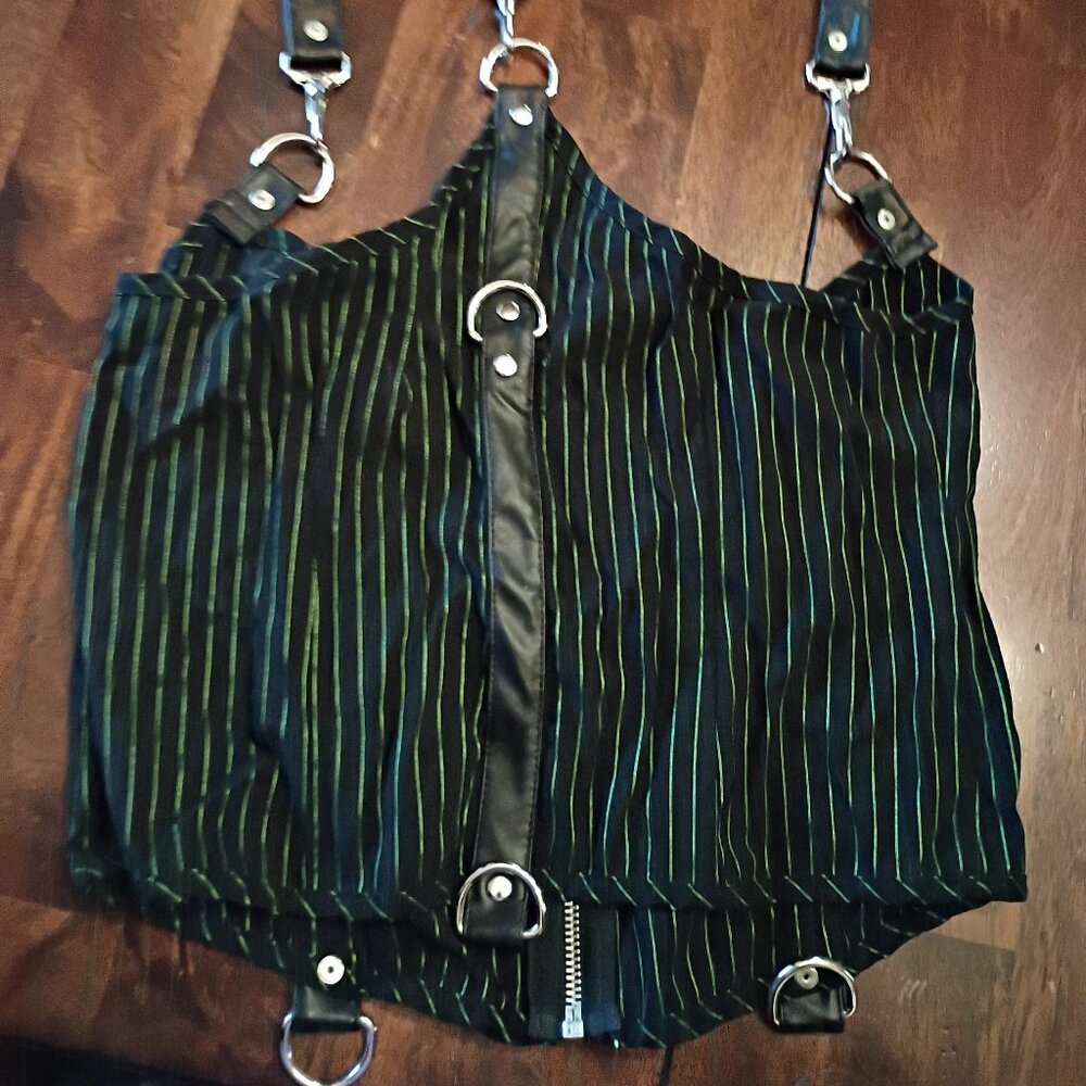 Vintage Lip Service Pinstripe Under-bust Corset Top - Picture 2 of 5